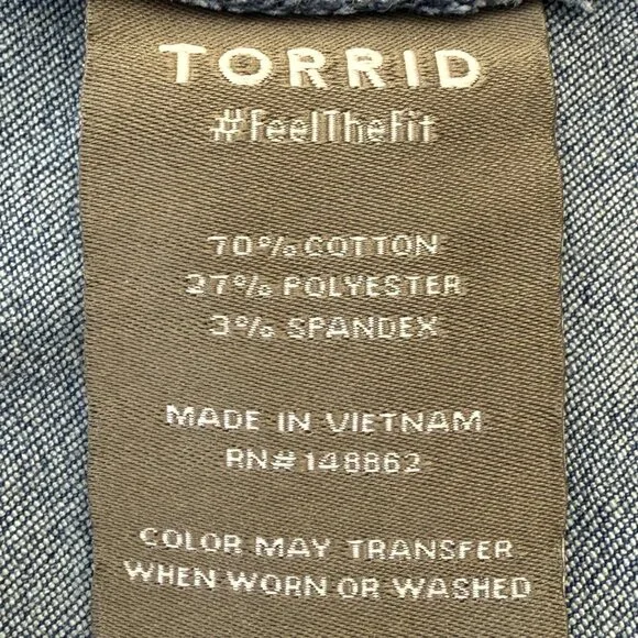 Torrid Crop Jacket Denim Women +3 Medium Wash Blue - Picture 4 of 8
